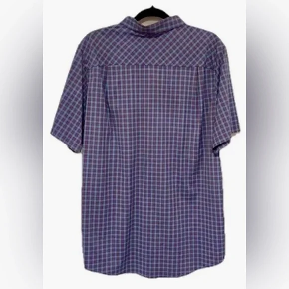 Travis Mathew Quiet-Luxury Micro-Plaid Golf-Core Stretch Shirt Preppy Blue XXL - Picture 3 of 10
